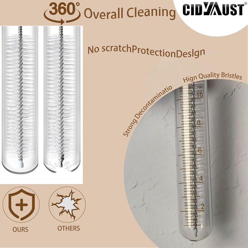 CIDYAUST ClDYAUST Straw Cleaner Brush for Stanley Cup, Straw Cleaning Brush by 304 Stainless Steel and Nylon Bristles, Straw Brush for Baby Bottles, Glass/Silicone Straws or Hummingbird Feeders. - Image 3